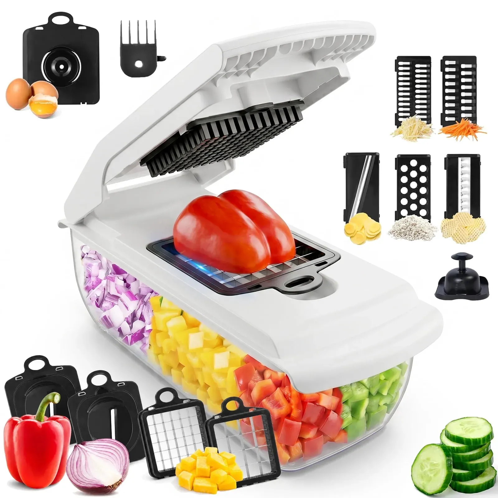 18-in-1 Vegetable Chopper and Mandoline Slicer with Container (2-Pack)